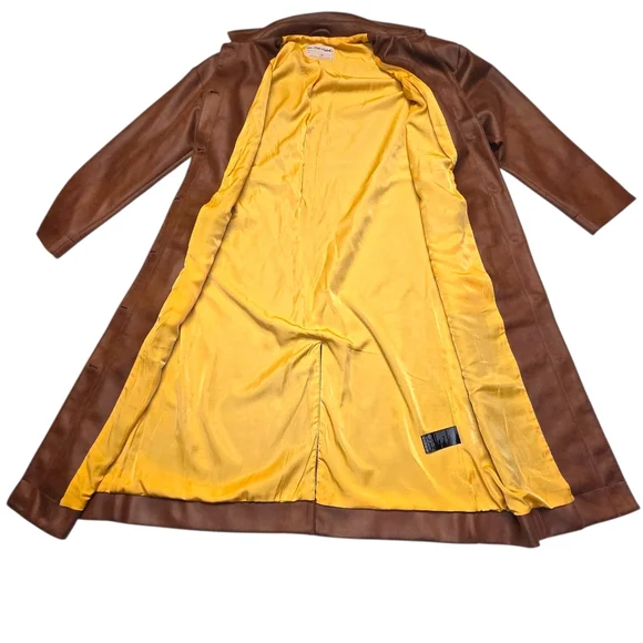 Free People Carmen Vegan Suede Duster Coat Brown Longline Oversized XS NWOT - Picture 13 of 16